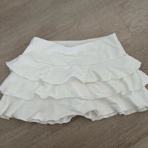 White Ruffle Mini Skirt <3